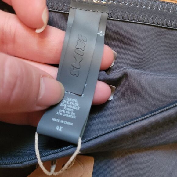 SKIMS Shaping Swim Bandeau Top Strapless Gunmetal Gray Size 4X Nwt - Picture 7 of 8